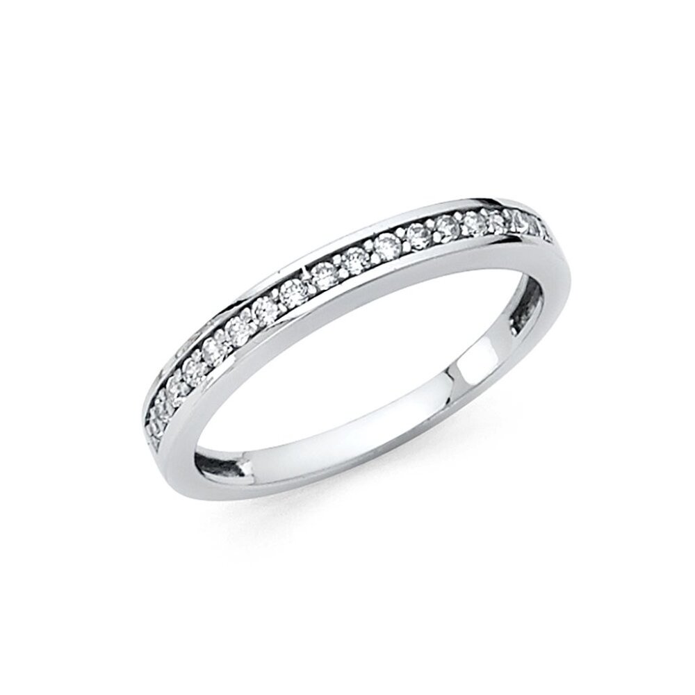 14k Solid white of Yellow gold Wedding Band - Picture 2 of 12
